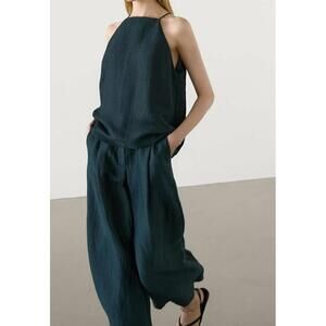 Massimo Dutti Linen Blend Halter Top - Medium